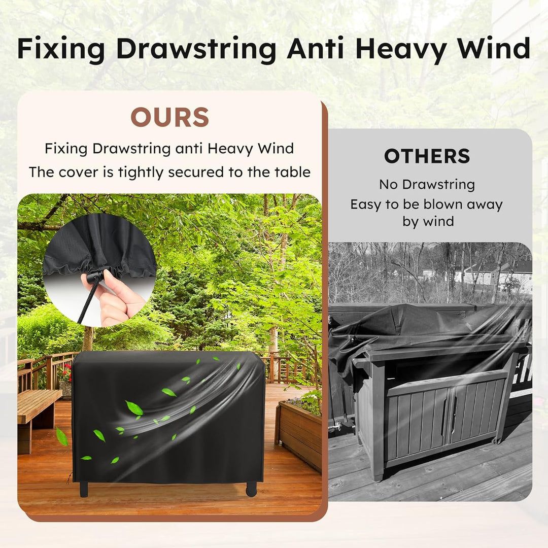 Outdoor Cart Cover 52 inch for Keter Unity XL Outdoor Rolling Table Cart, Heavy Waterproof for BBQ Grill Dining Kitchen Cart Protective, Outdoor Storage Box Cover, Patio Food Prep Station - Just Closeouts Canada Inc.