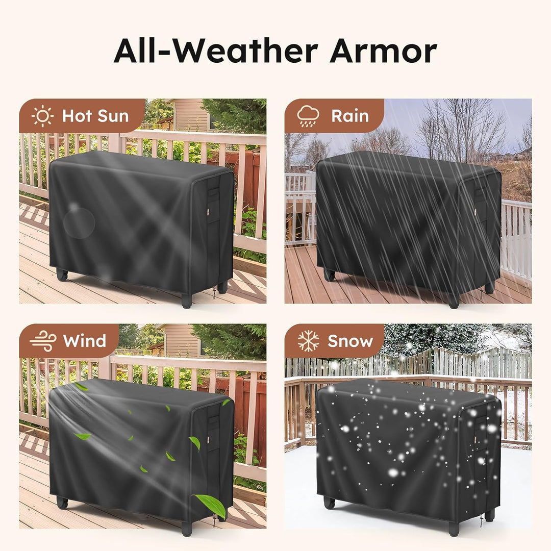 Outdoor Cart Cover 52 inch for Keter Unity XL Outdoor Rolling Table Cart, Heavy Waterproof for BBQ Grill Dining Kitchen Cart Protective, Outdoor Storage Box Cover, Patio Food Prep Station - Just Closeouts Canada Inc.