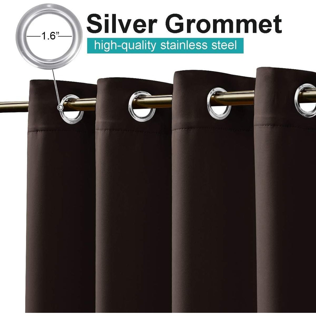 Outdoor Grommet Curtains, Toffee Brown, 52 x 84 in, 2 Panels - Just Closeouts Canada Inc.