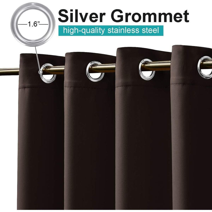 Outdoor Grommet Curtains, Toffee Brown, 52 x 84 in, 2 Panels - Just Closeouts Canada Inc.
