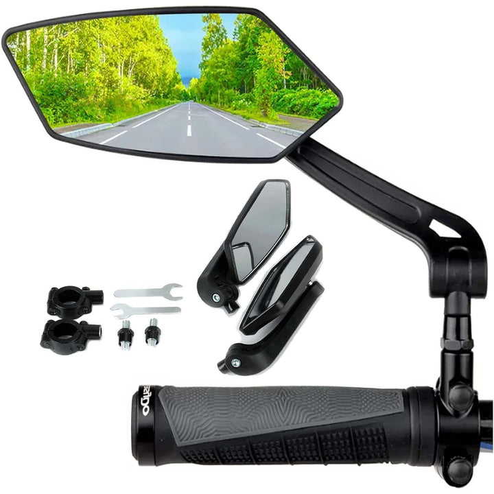 Pair of Black 360° Adjustable Bicycle Handlebar Mirrors - Just Closeouts Canada Inc.