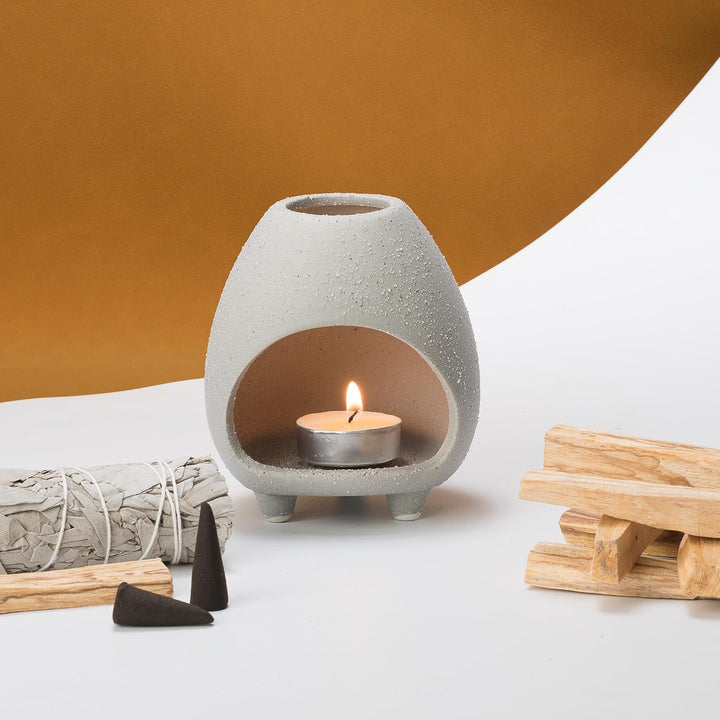 Palo Santo Holder Burner, Handcrafted Ceramic Incense Holder Burner and Ash Catcher for Palo Santo Sticks or sage Bundles, Smudge Bowl, Meditation Home Decor (Gray) - Just Closeouts Canada Inc.