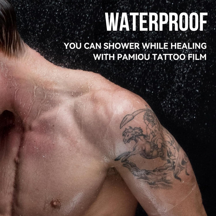 Pamiou Second Skin Tattoo Cover 6 Inch x 8 Yards Tattoo Aftercare Bandage, Waterproof, Transparent, Latex - Free Film for Fresh Tattoo Care, Protective Tape for Skin Recovery - Just Closeouts Canada Inc.