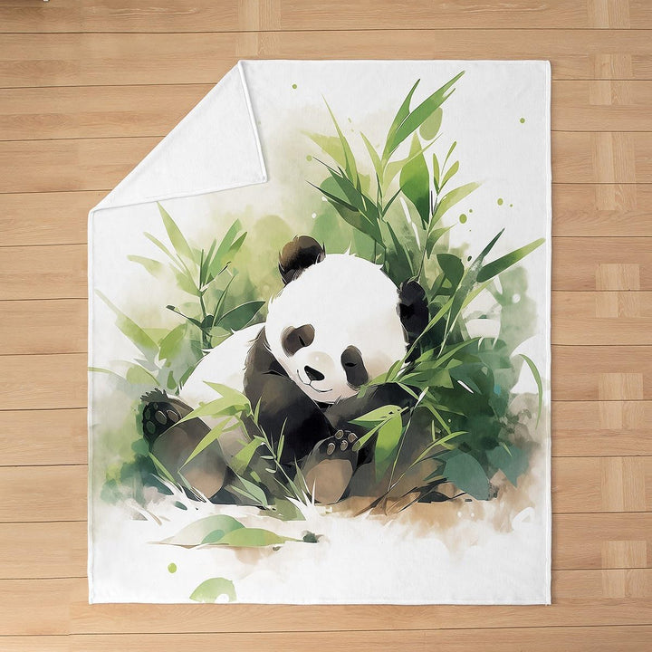 Panda Plush Blanket Cute Animal Fuzzy Blanket for Kids Boys Girls Cartoon Flannel Fleece Throw Blanket Botancial Leaf 40"x50" - Just Closeouts Canada Inc.X004DNEXMR