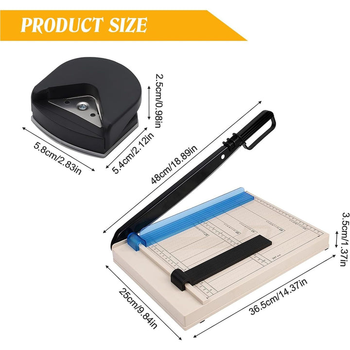 Paper Cutter, 12" Guillotine Paper Cutter with Corner Rounder, Paper Trimmer 15 Sheets Capacity, Paper Cutting Board with Safety Guard, Perfect for Photos,Cardstock,Cardboard,Vinyl,Crafts - Just Closeouts Canada Inc.