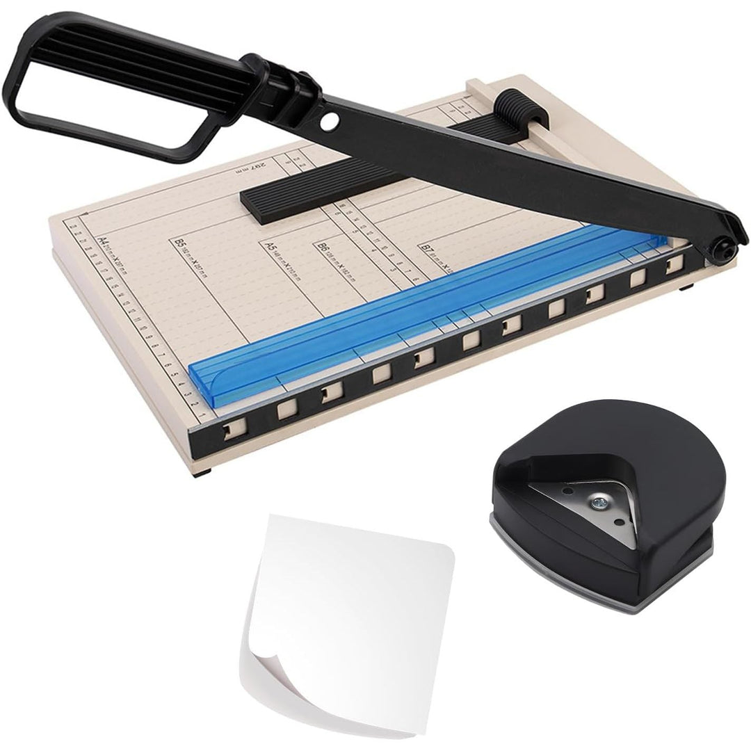 Paper Cutter, 12" Guillotine Paper Cutter with Corner Rounder, Paper Trimmer 15 Sheets Capacity, Paper Cutting Board with Safety Guard, Perfect for Photos,Cardstock,Cardboard,Vinyl,Crafts - Just Closeouts Canada Inc.