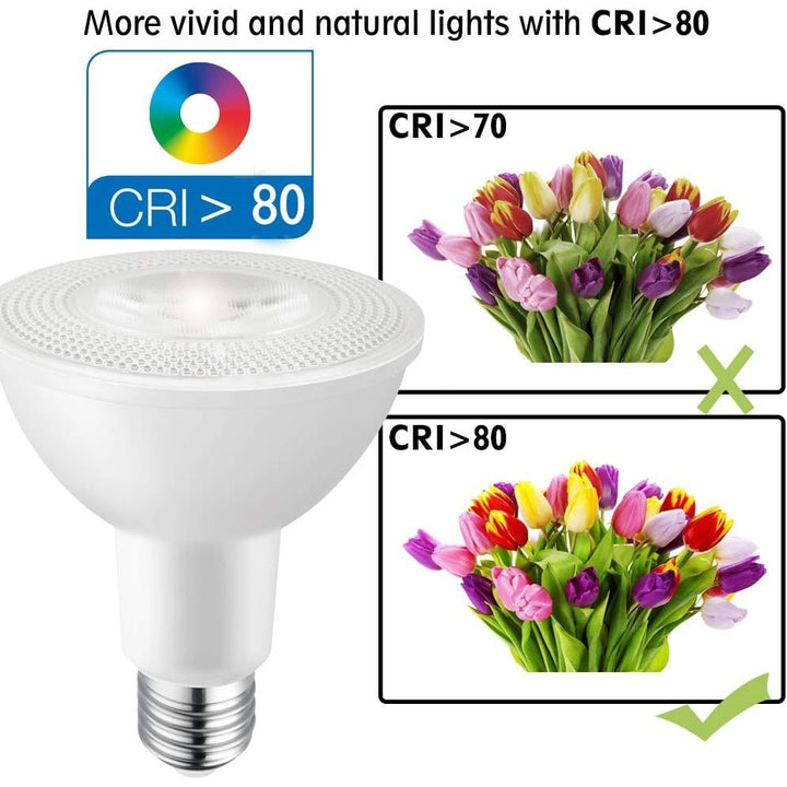 PAR30 LED Long Neck Flood Light Bulbs, 5000K Daylight White Dimmable Spotlight, 12W=75W Halogen, 1200LM E26 Base 40 Degree, Indoor/Outdoor, 4 Pack - Just Closeouts Canada Inc.X002J1EEE7,X002AGRHXL