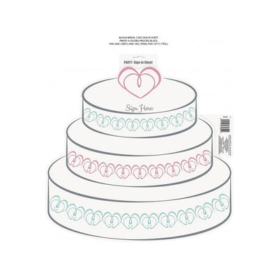 Party Wedding Cake Sign in Sheet Paper Decoration - White Pink Blue 12pk - Just Closeouts Canada Inc.011179618200