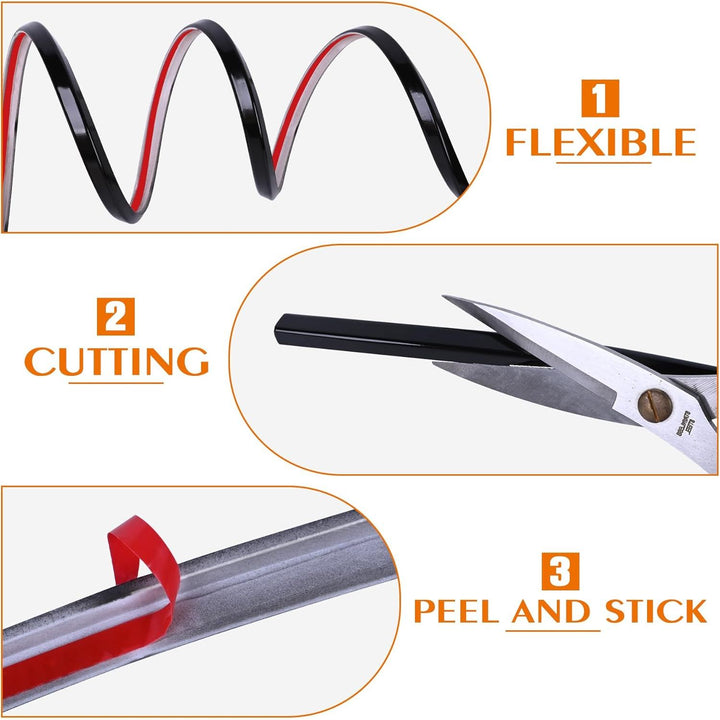 Peel and Stick Tile Edge Trim 25Ft L - Shape Tile Outside Corner Molding Vinyl Trim Tile Exterior Trim Edging Moulding for Bathroom Tile Backsplash End Shower Wall Edges Furniture Decoration - Black - Just Closeouts Canada Inc.