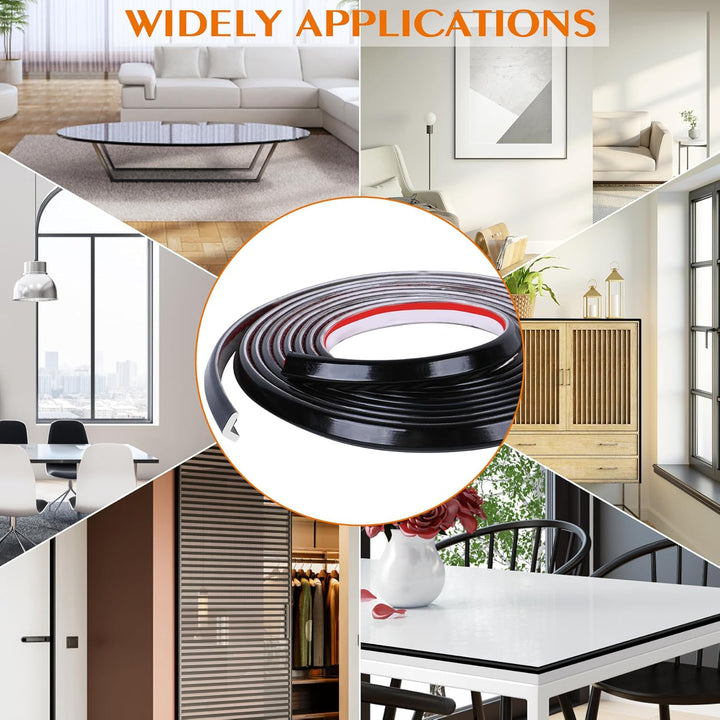 Peel and Stick Tile Edge Trim 25Ft L - Shape Tile Outside Corner Molding Vinyl Trim Tile Exterior Trim Edging Moulding for Bathroom Tile Backsplash End Shower Wall Edges Furniture Decoration - Black - Just Closeouts Canada Inc.