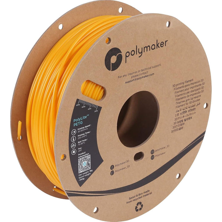 PETG Filament 2.85mm 1kg Yellow 3D Printer Filament, PolyLite PETG 3D Printing Filament 2.85mm, Dimensional Accuracy +/ - 0.03mm, Print with Most 3D Printers - Just Closeouts Canada Inc.PB01006