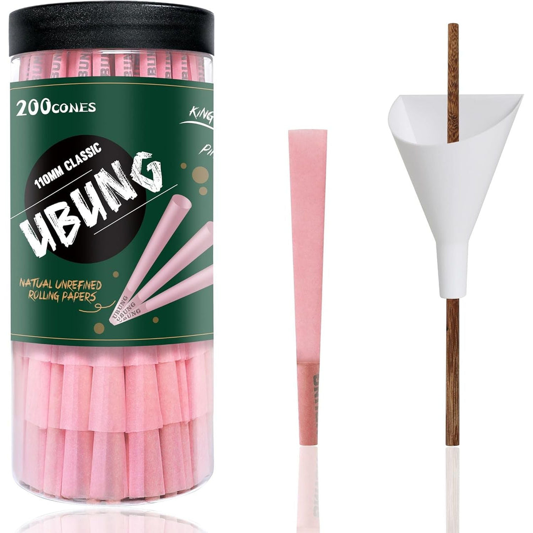 Pink Cones 200 Pack, King Size Pre Rolled Cone With Tips, Rolling Paper Length 4.25 in / 108 mm, Plant Fiber Paper, Includes Packaging Tools - Just Closeouts Canada Inc.X0049ZB04X