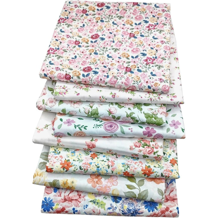 Pink Floral Cotton-Blend Fabric Squares – 8 Pieces, 50 × 50 cm - Just Closeouts Canada Inc.
