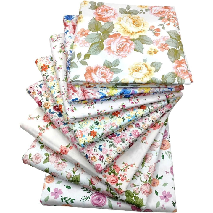 Pink Floral Cotton-Blend Fabric Squares – 8 Pieces, 50 × 50 cm - Just Closeouts Canada Inc.