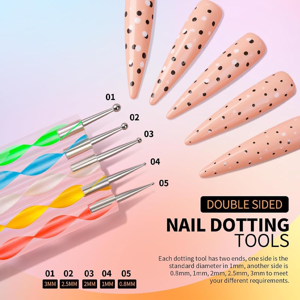 Pink Nail Art Brush, Dotting Tool & Holder Kit - Just Closeouts Canada Inc.X004OO97XP