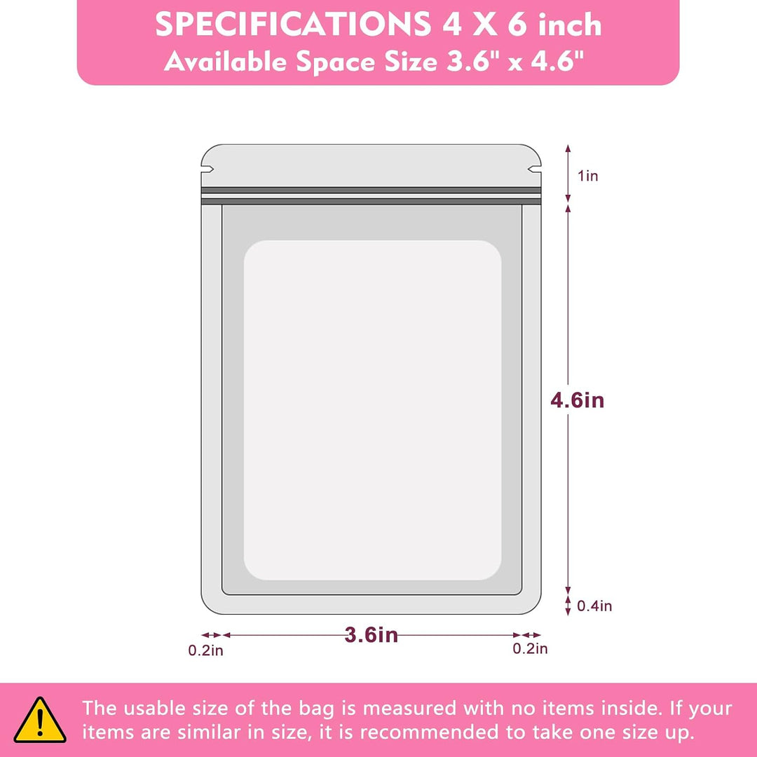 Pink Resealable Bags, 4 x 6 in, 100-Pack - Just Closeouts Canada Inc.