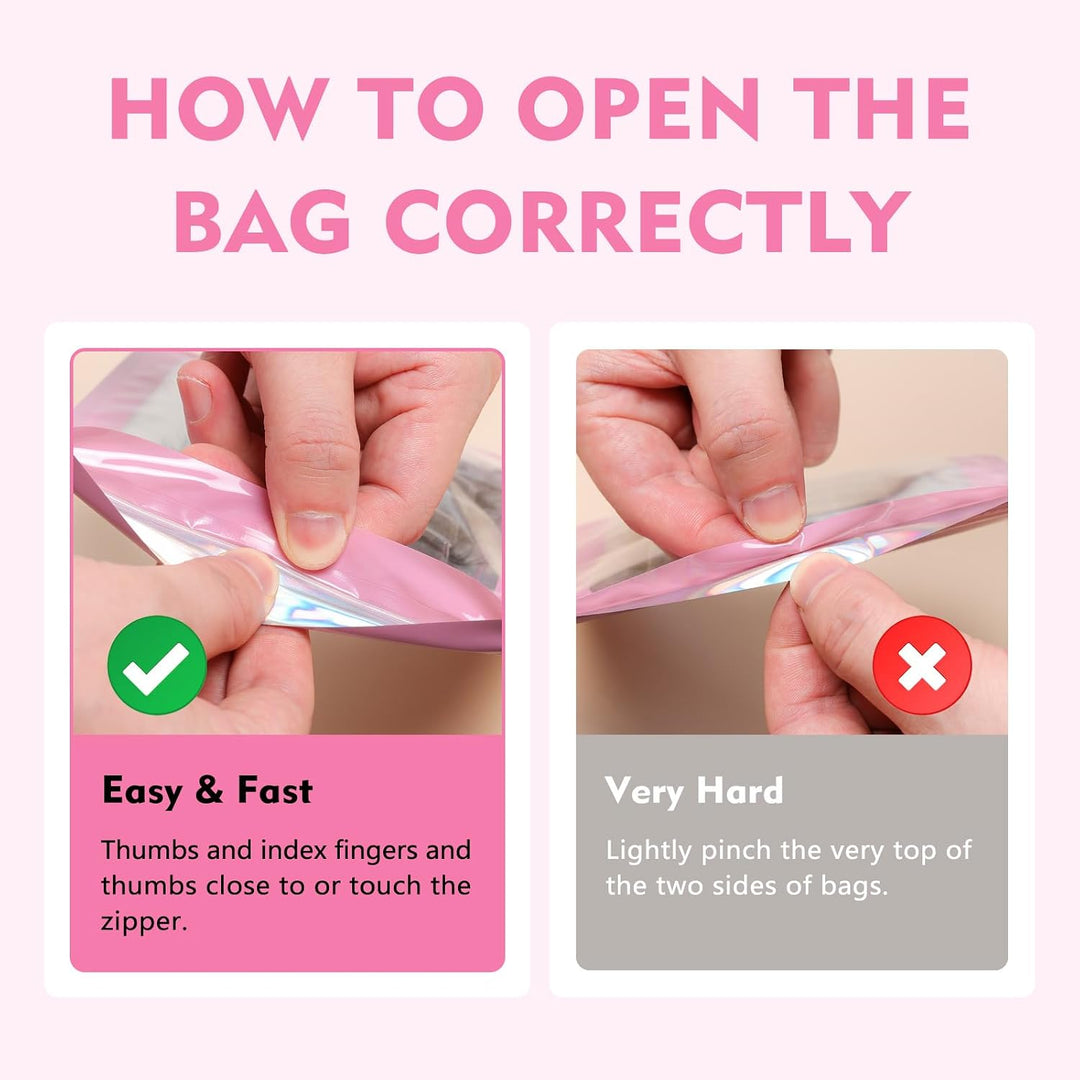 Pink Resealable Bags, 4 x 6 in, 100-Pack - Just Closeouts Canada Inc.