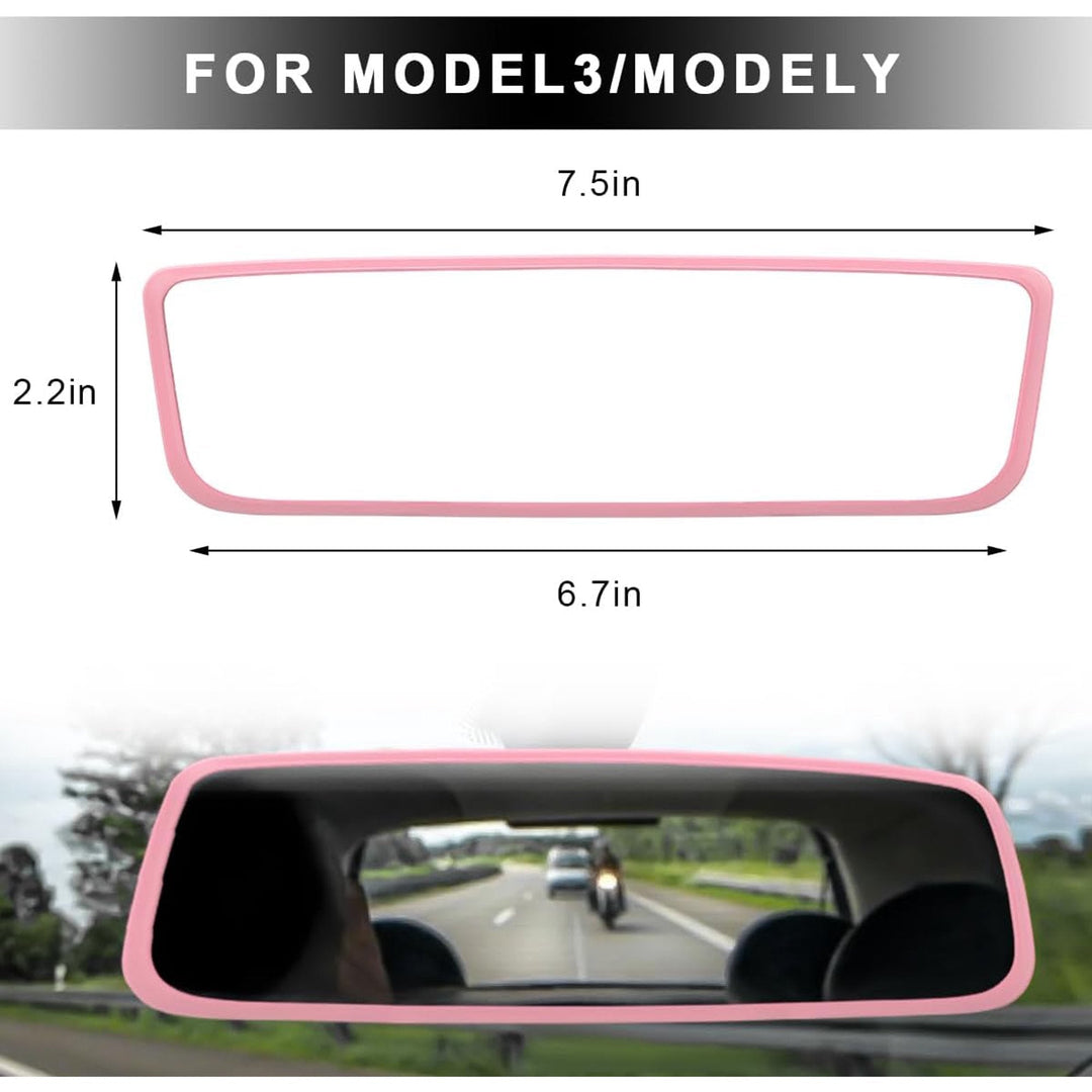 Pink Silicone Rear-View Mirror Protector Frame for Model 3/Y - Just Closeouts Canada Inc.