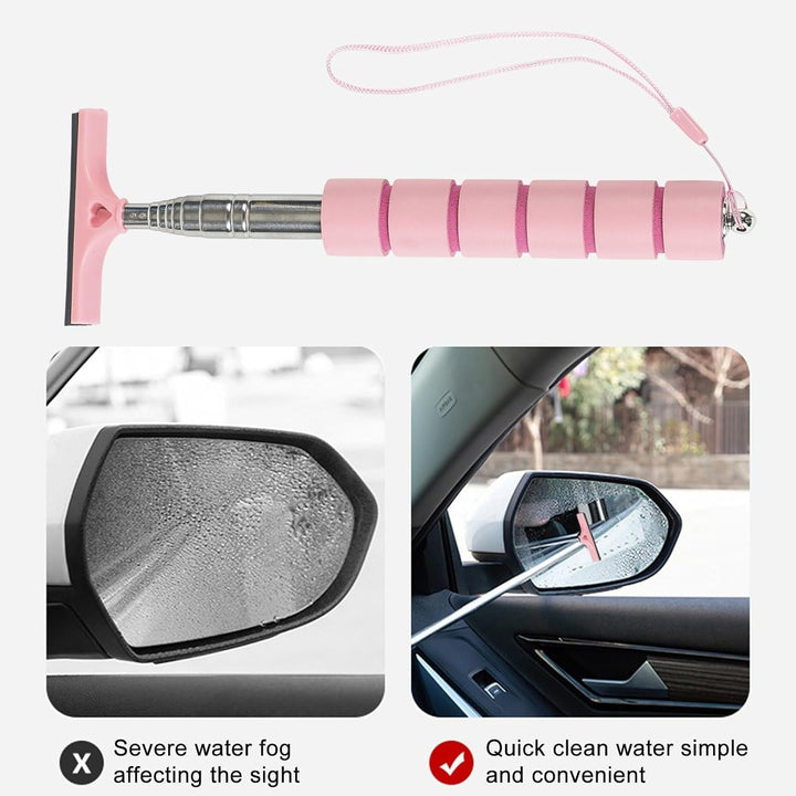 Pink telescopic car mirror wiper, view 5
