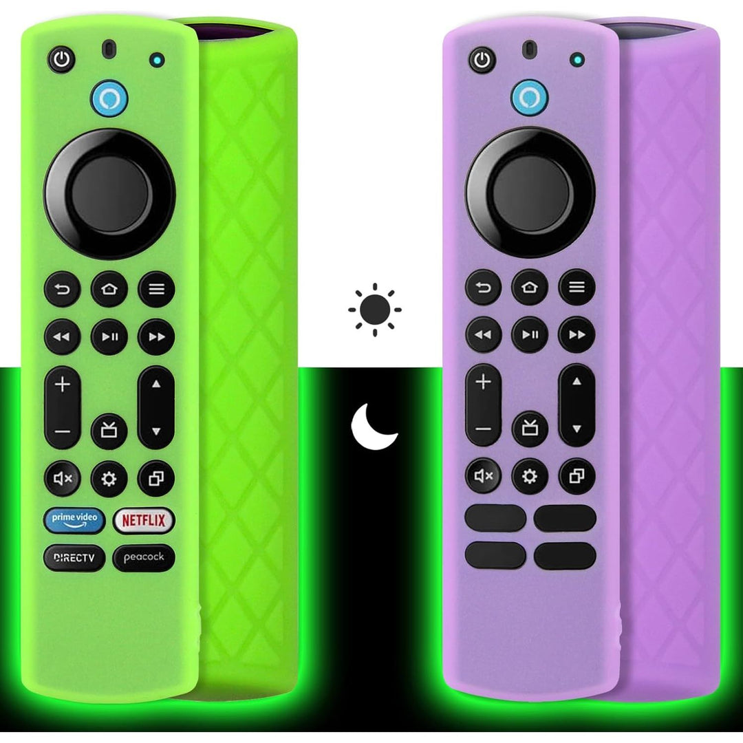 Pinowu Silicone Remote Case (2pcs, Glow in The Dark) for Firestick 4K Max/Toshiba/Insignia/Pioneer/Omni (QLED) Series Alexa Voice Remote Enhanced w/Lanyard - Just Closeouts Canada Inc.