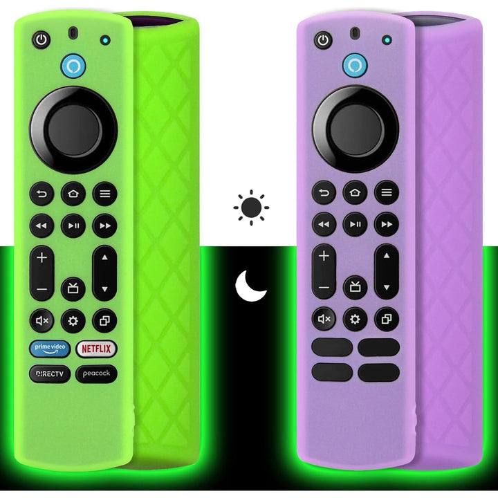Pinowu Silicone Remote Case (2pcs, Glow in The Dark) for Firestick 4K Max/Toshiba/Insignia/Pioneer/Omni (QLED) Series Alexa Voice Remote Enhanced w/Lanyard - Just Closeouts Canada Inc.