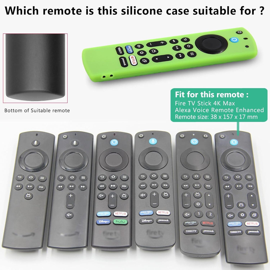 Pinowu Silicone Remote Case (2pcs, Glow in The Dark) for Firestick 4K Max/Toshiba/Insignia/Pioneer/Omni (QLED) Series Alexa Voice Remote Enhanced w/Lanyard - Just Closeouts Canada Inc.
