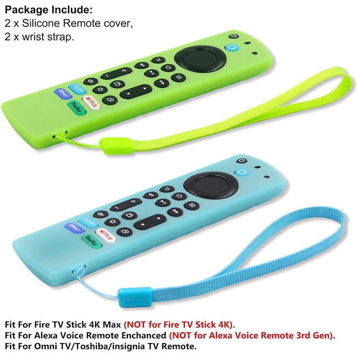 Pinowu Silicone Remote Case (2pcs, Glow in The Dark) for Firestick 4K Max/Toshiba/Insignia/Pioneer/Omni (QLED) Series Alexa Voice Remote Enhanced w/Lanyard - Just Closeouts Canada Inc.