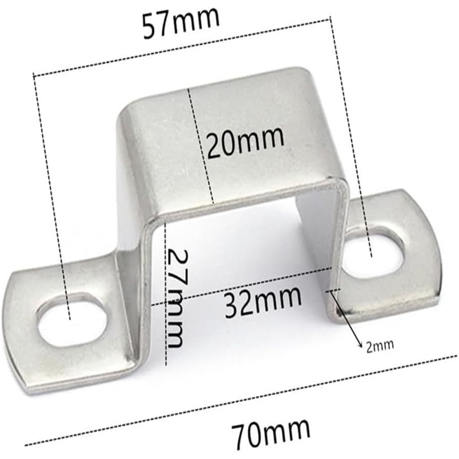 Pipe Support Hangers 6pcs Stainless Steel Pipe Support clamp Square Tube Clamps Mount U Brackets Bracket U - Just Closeouts Canada Inc.