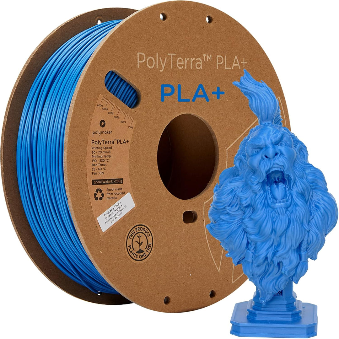 PLA+ 3D Printer Filament 1.75mm, Matte Blue PLA Plus Filament Satin Surface 1kg - PolyTerra Tough PLA+ 3D Printing Filament - Just Closeouts Canada Inc.PM70949