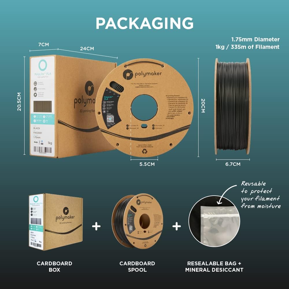 PLA Filament, Azure Blue 3D Printing PLA Filament 1.75mm 1kg - PolyLite 3D Printer PLA Filament, Dimensional Accuracy +/ - 0.03mm, Compatible with Most 3D Printer, Azure Blue - Just Closeouts Canada Inc.PA02064