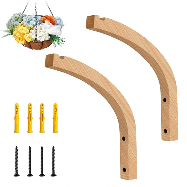 Plant Wall Hangers Wooden Plant Hooks, Plant Hangers Indoor, Wall Mounted Hanging Plant Hooks for Planters, for Planters Lanterns Flower Bracket Wind Chimes Decoration Hooks(2Pcs) - Just Closeouts Canada Inc.