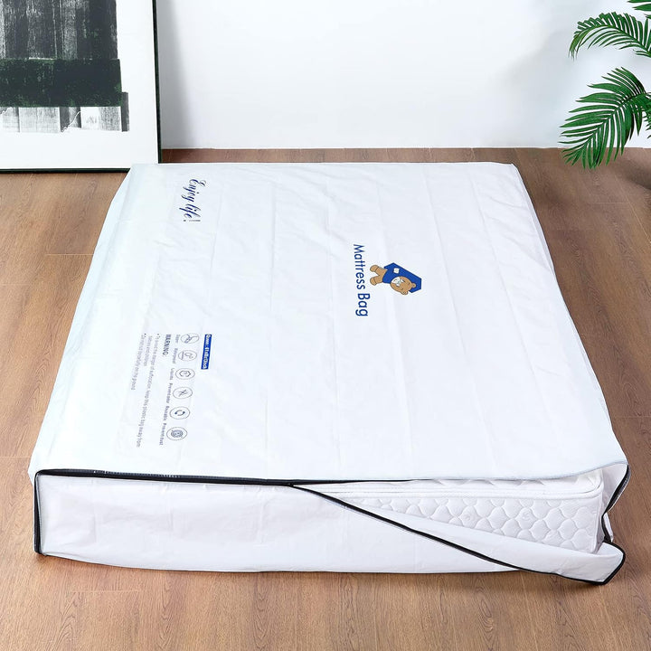 Plastic Mattress Bag for Moving Storage, 6 Mil Waterproof Zippered Mattress Cover, Mattress Protector for Moving Supplies - Queen Size - Just Closeouts Canada Inc.
