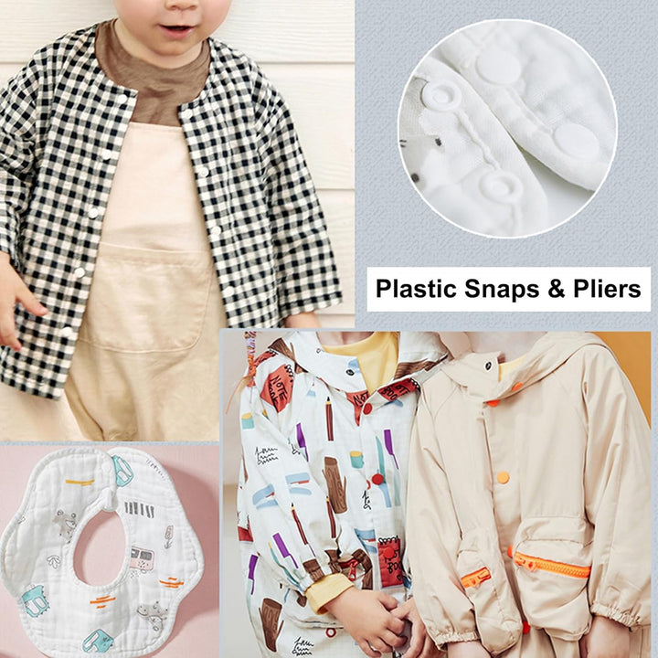 Plastic Snaps with Snap Pliers,460 Sets 24 - Colors Plastic Snaps and Tool Set, T5 Plastic Snap Buttons,Plastic Snap Fasteners for Sewing,Clothing,Crafting,Diaper,Bibs - Just Closeouts Canada Inc.