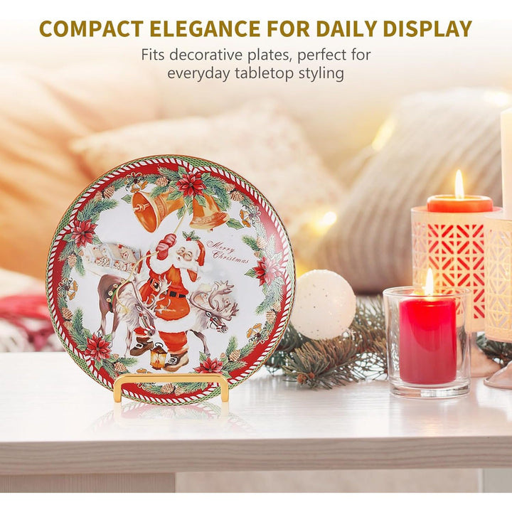 Plate Holder Easel Display Stand - 4.5 inch Metal Plate Stands for Display - Tabletop Picture Stand - Gold Iron Easels for Display Pictures | Photo Frames | Book | Decorative Plates | Plaque - Just Closeouts Canada Inc.