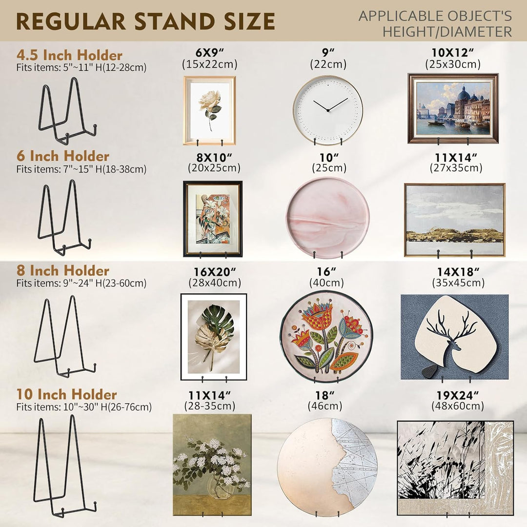 Plate Holder Easel Display Stand - 4.5 Inch Twisted Metal Wire Plate Stands - Picture Frame Stand - Tabletop Easels for Display Decorative Plates | Pictures | Books | Photo | Plaque - 3 Pack - Black - Just Closeouts Canada Inc.X003XZZ2J9