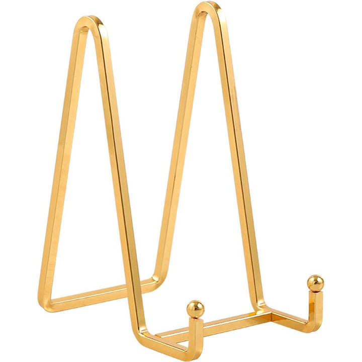 Plate Holder Easel Display Stand - 6 inch Metal Plate Stands for Display - Tabletop Picture Stand - Gold Iron Easels for Display Pictures | Photo Frames | Book | Decorative Plates | Plaque - 4 Pack, Gold - Just Closeouts Canada Inc.X003A3D7UP