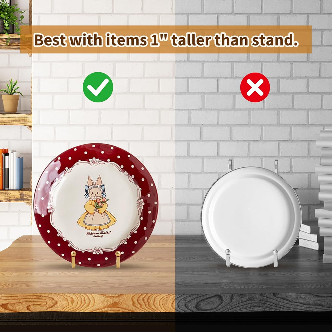 Plate Holder Easel Display Stand - 6 inch Metal Plate Stands for Display - Tabletop Picture Stand - Gold Iron Easels for Display Pictures | Photo Frames | Book | Decorative Plates | Plaque - 4 Pack, Gold - Just Closeouts Canada Inc.X003A3D7UP