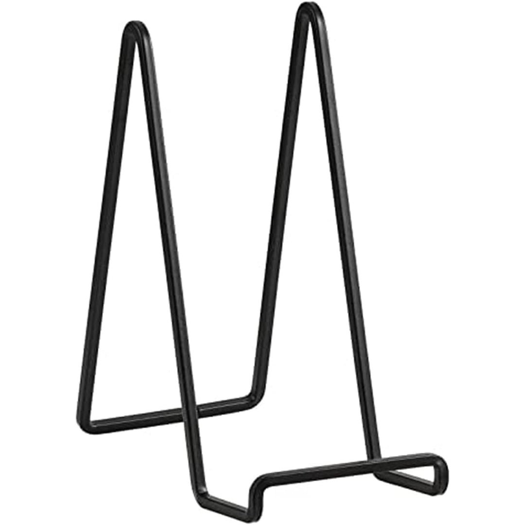 Plate Holder Easel Display Stand - 8 inch Metal Plate Stands for Display - Tabletop Picture Stand - Black Iron Easels for Display Pictures | Photo Frames | Book | Decorative Plates | Plaque - 2 Pack - Just Closeouts Canada Inc.