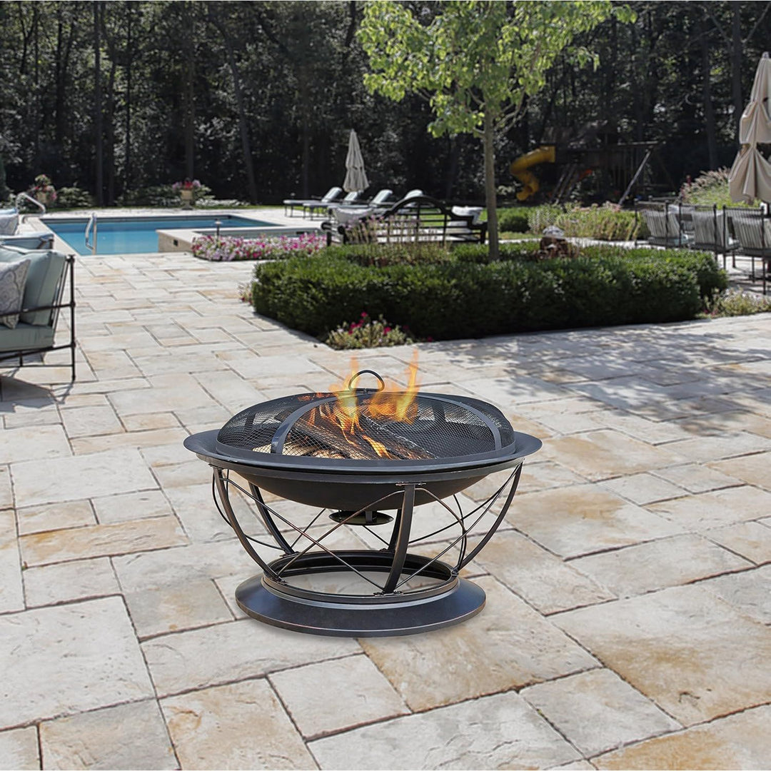 Pleasant Hearth OFW717RC Palmetto Fire Pit with Cooking Grid - Just Closeouts Canada Inc.872076003793