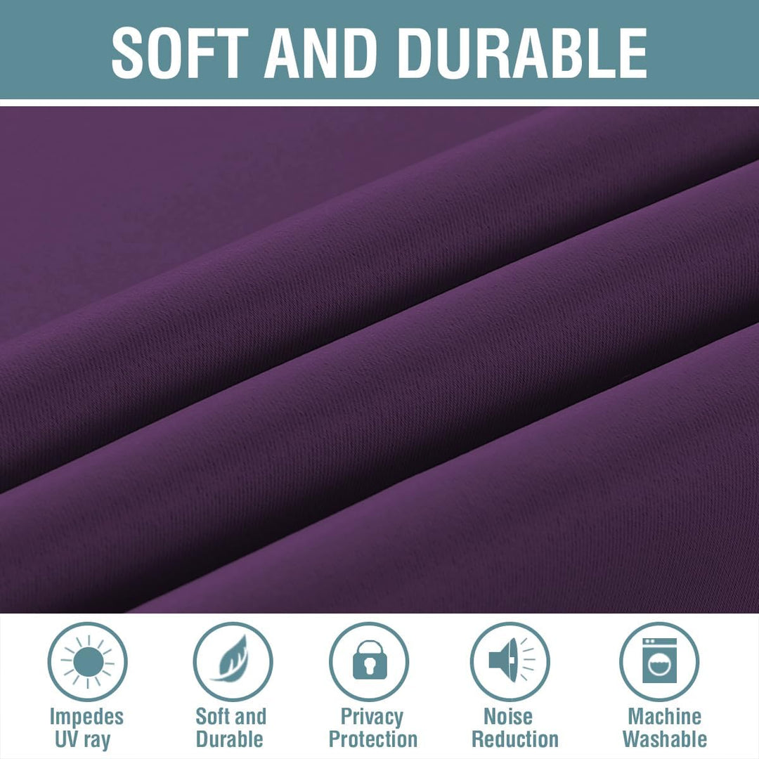 Plum Purple Room Darkening Grommet Curtain – 52 x 63 in, 1 Panel - Just Closeouts Canada Inc.