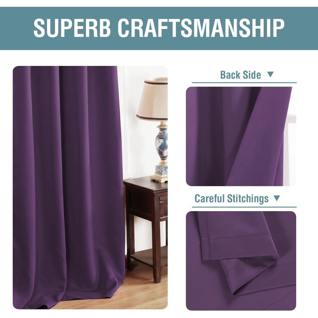 Plum Purple Room Darkening Grommet Curtain – 52 x 63 in, 1 Panel - Just Closeouts Canada Inc.