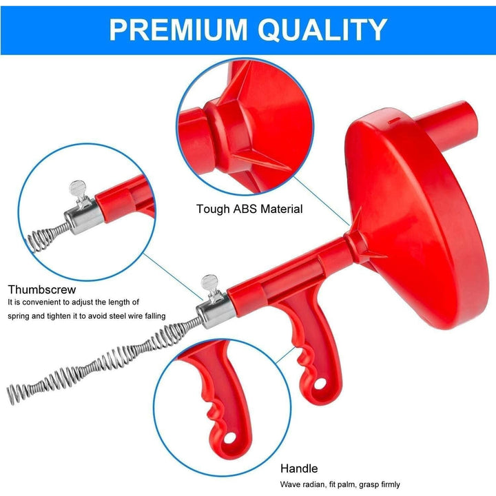 Plumbing Snake Drain Auger, 25 Ft Flexible Sink Snake, Pipe Snake, Drain Clog Remover for Bathroom Kitchen Sink, Sewer Tool,Shower Drain, Comes with Gloves and 1 Pack Plastic Hair Snake - Just Closeouts Canada Inc.