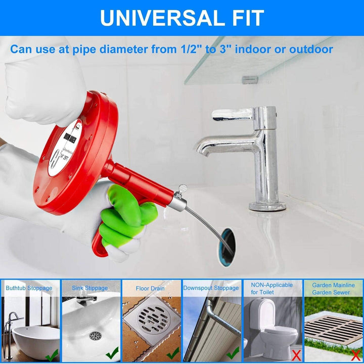 Plumbing Snake Drain Auger, 25 Ft Flexible Sink Snake, Pipe Snake, Drain Clog Remover for Bathroom Kitchen Sink, Sewer Tool,Shower Drain, Comes with Gloves and 1 Pack Plastic Hair Snake - Just Closeouts Canada Inc.