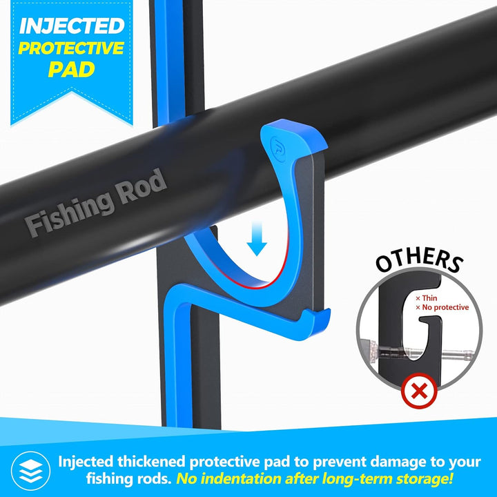 PLUSINNO H5 Horizontal Fishing Rod/Pole Holders, Fishing Pole Holders for Garage, Wall or Ceiling Mounted Fishing Rod Rack… - Just Closeouts Canada Inc.