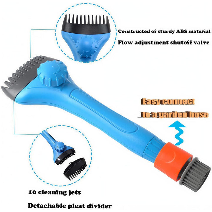 Pool Spa Filter Cartridge Cleaner Tool, Handheld Pool Filter Cleaning Tool Removes Debris and Dirt from Spa and Hot Tub Filters(with Adapter) - Just Closeouts Canada Inc.
