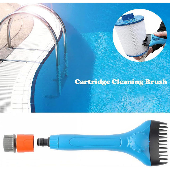 Pool Spa Filter Cartridge Cleaner Tool, Handheld Pool Filter Cleaning Tool Removes Debris and Dirt from Spa and Hot Tub Filters(with Adapter) - Just Closeouts Canada Inc.