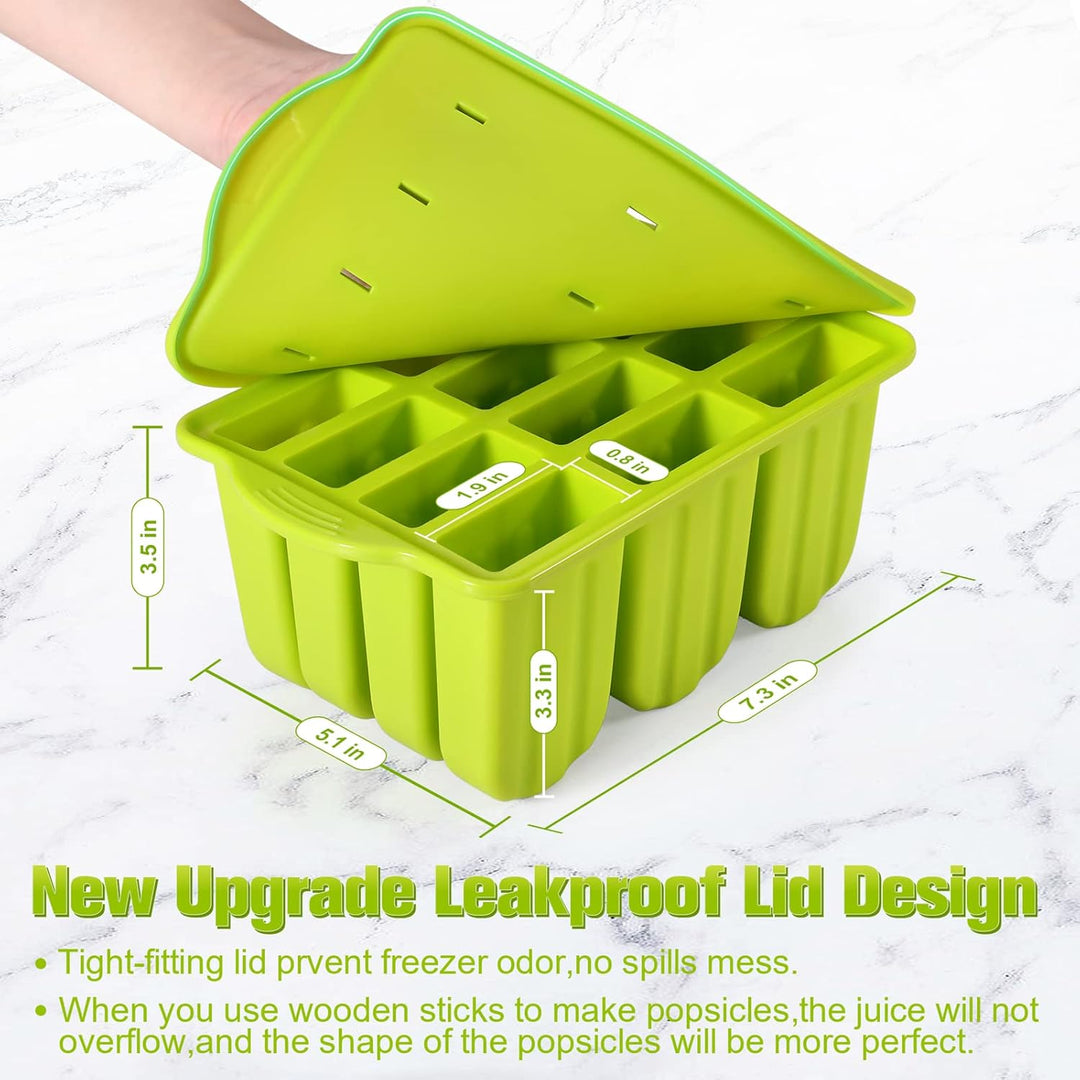 Popsicle Molds 12 Pieces Silicone Ice Pop Molds BPA Free Reusable Popsicle Mold Easy Release Ice Pop Maker with 50 Pcs Sticks Cleaning Brush and Funnel - Just Closeouts Canada Inc.
