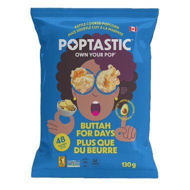 Poptastic Kettle Cooked Popcorn - Buttah For Days, 130g - Just Closeouts Canada Inc.673513800209