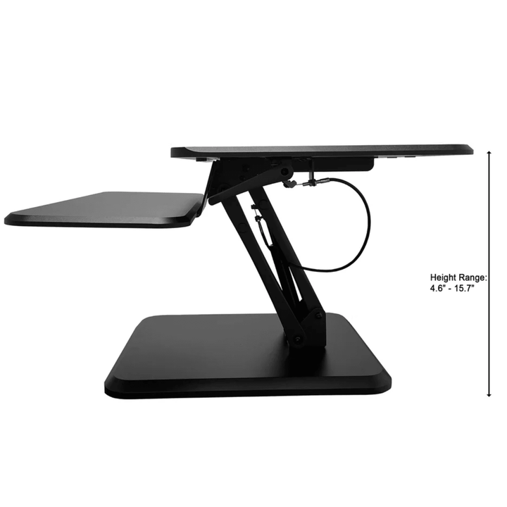 POSI210BK Posidesk 25" Sit - Stand Pedestal Desk with One Touch Height Adjustment Setting, Black - Just Closeouts Canada Inc.