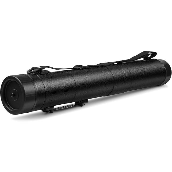 Poster, Art, Document Tube with Strap, Expandable Waterproof Plastic Container, Telescoping Cylindrical Storage Case, Portable Paper Holder for Draft Sketch Blueprint, Black, L - Just Closeouts Canada Inc.